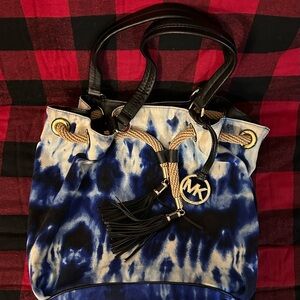 Michael Kors Blue and Black Shoulder Bag